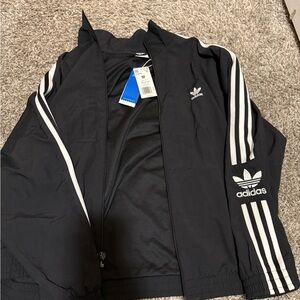 adidas Black & White Trefoil Track Jacket